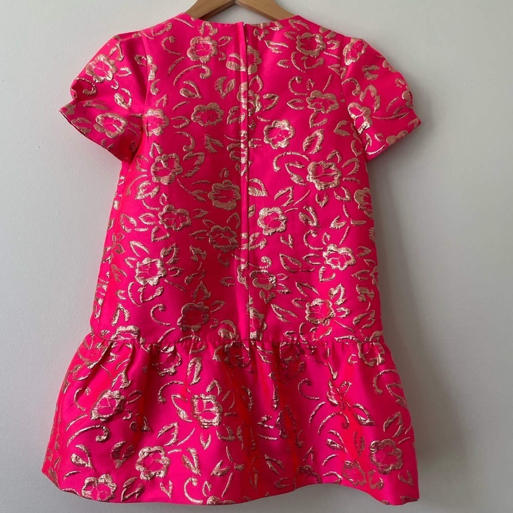 Lilly Pulitzer Girl’s Erina Dress pink Gold Puff Dress Vacation Fancy Sparkly - Picture 4 of 9